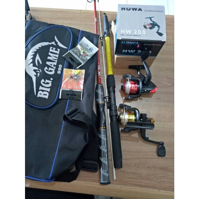 Pancing Set Pancing Pemula (2 Reel & 1 Joran Antena 1 Joran Sambung 150 Cm)