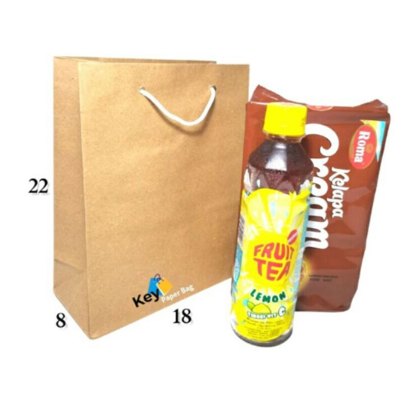 

PAPER BAG 22X8X18/PAPERBAG BOX R5/PAPER BAG COKLAT POLOS/TAS KERTAS POLOS/PAPER BAG SOUVENIR