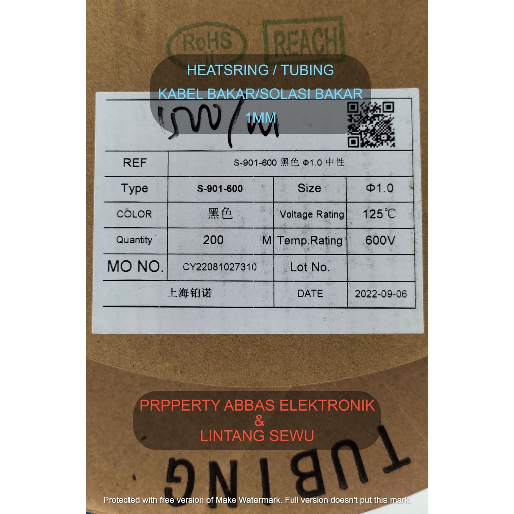 HEATSRING TUBING  SOLASI BAKAR KABEL BAKAR HEAT SRING HEATSRINK 1MM 1 MM