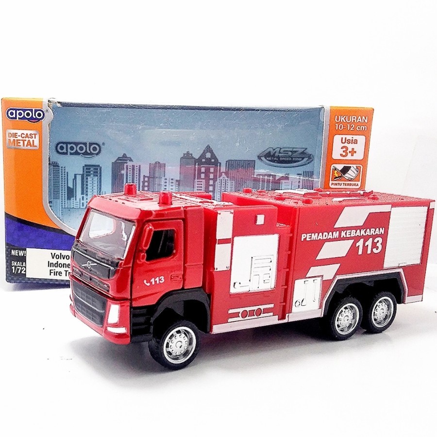 Diecast Apolo msz diecast Volvo FM indonesian fire truck merah KP