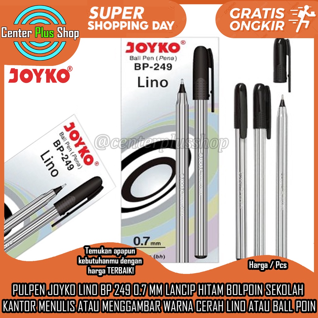 

Pena Pulpen Joyko Lino BP-249 0.7 MM Grosir Hitam Nulis Tulis Menggambar Ball Pen Bolpoin Kantor Sekolah Balpen Lancip Luncip Ballpoint Balpoin Balpoint Black Itam Tinta Peralatan Sekolah Sd Smp Sma Kuliah Kantor Menulis Bolpain