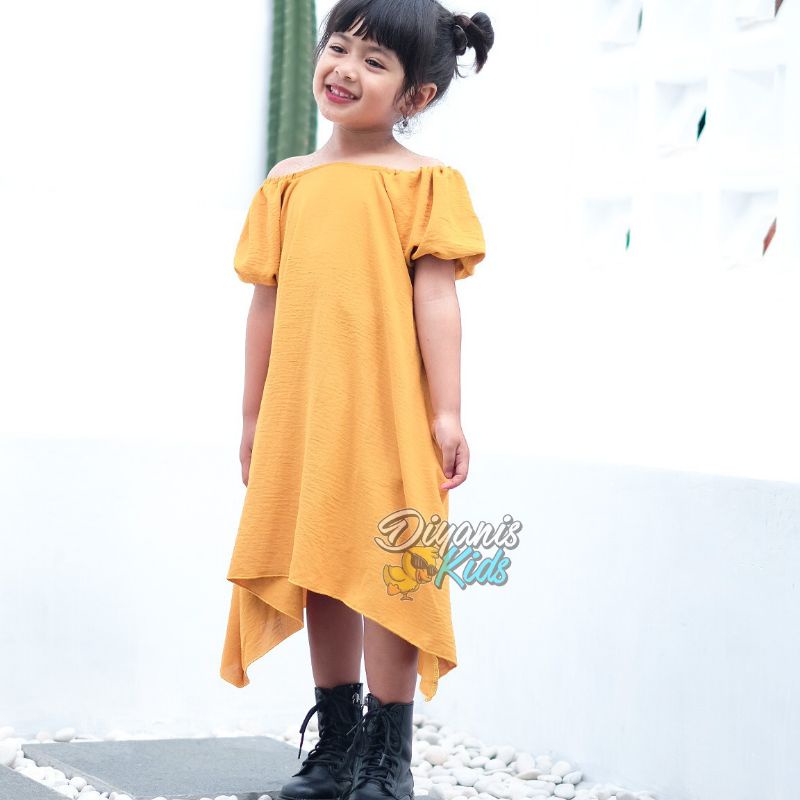 SIMPLE DRESS-Dress anak dan ibu bahan crincle airflow