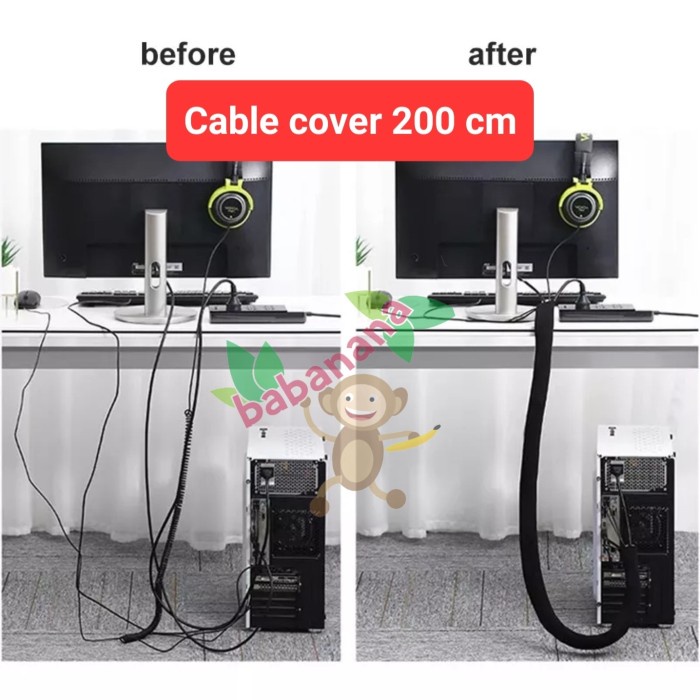 

Holder Pembungkus Kabel Velcro Perapih Cable Manajemen Sleeve 200Cm