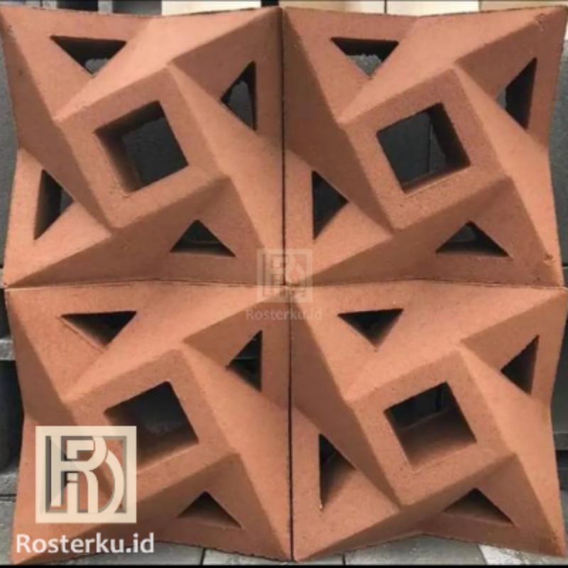 Roster/Roster beton/Roster beton minimalis/Pentilasi udara/loster kincir merah