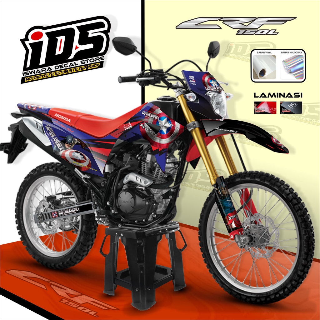 Decal CRF 150 L Full Body Stiker CRF 150L Full Body Dekal CRF 150L Captain America
