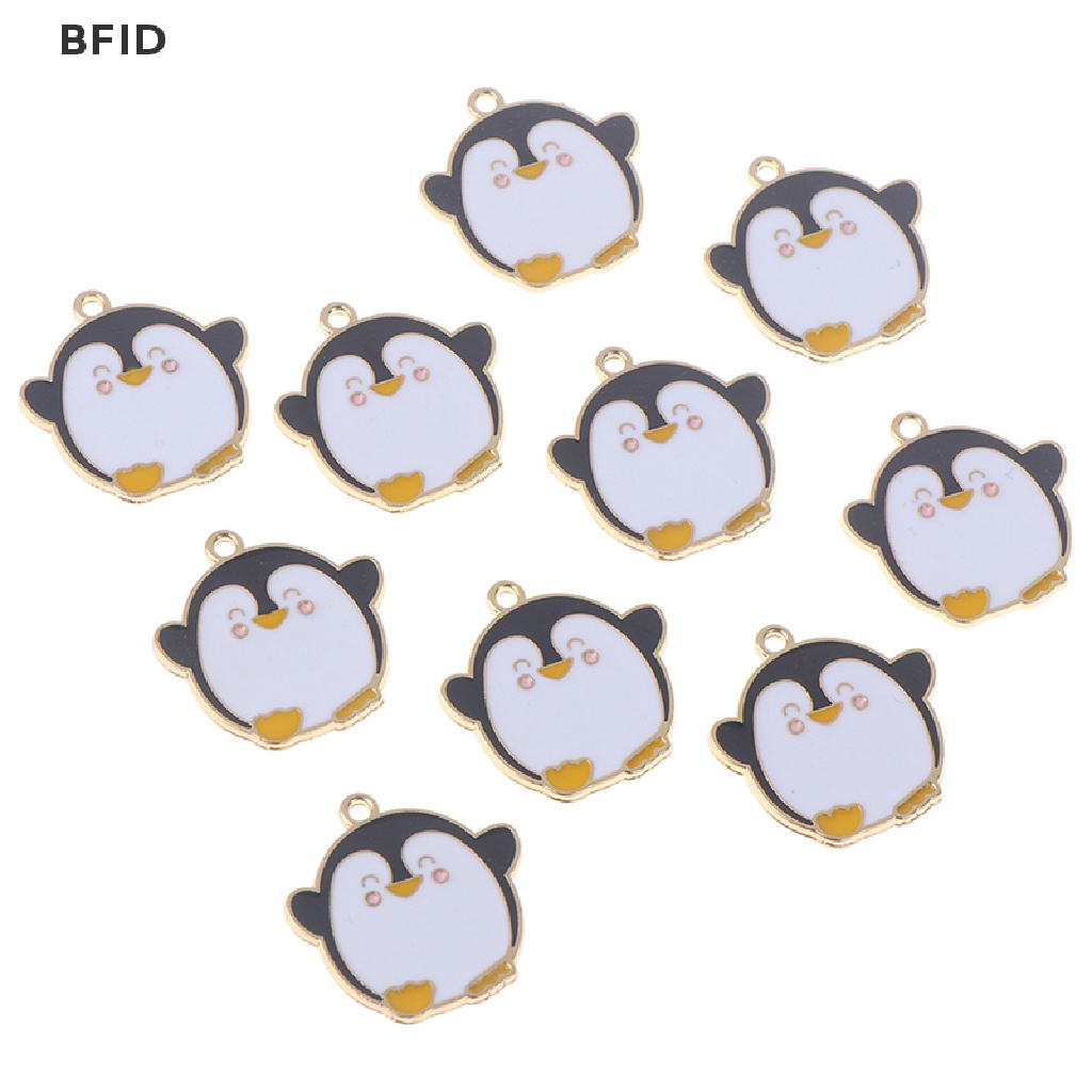 [BFID] 10pcs/set charm enamel ch Pinguin Kartun Untuk Membuat Perhiasan Liontin [ID]