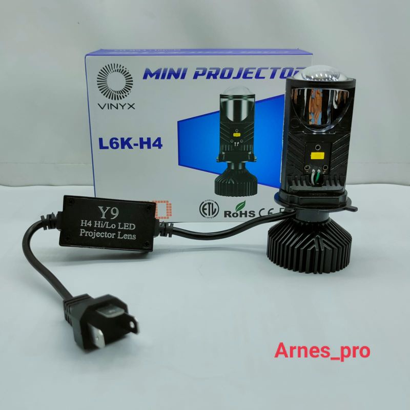 Mini Projector Lens Led L6K-H4 High Low Lampu Depan Motor Mobil