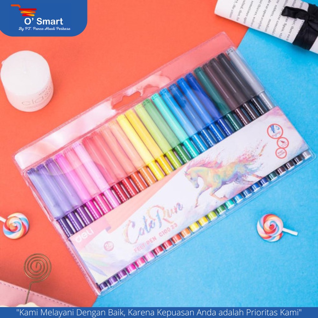 

DELI Spidol Felt Pen 24 Warna EC10023