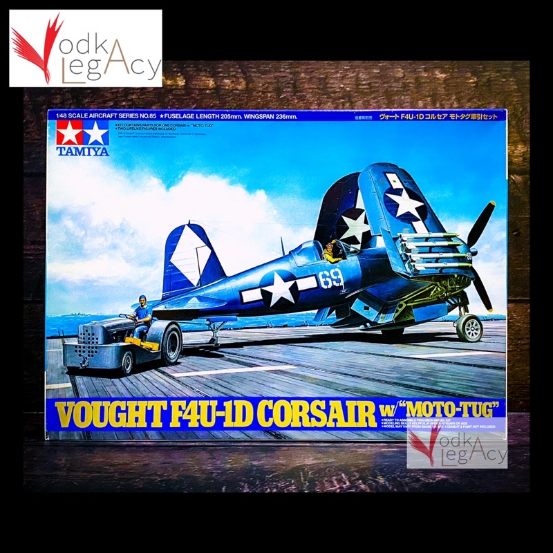 Tamiya 1/48 Aircraft War Bird Vought F4U-1D Corsair w/ Moto Tug Model Kit