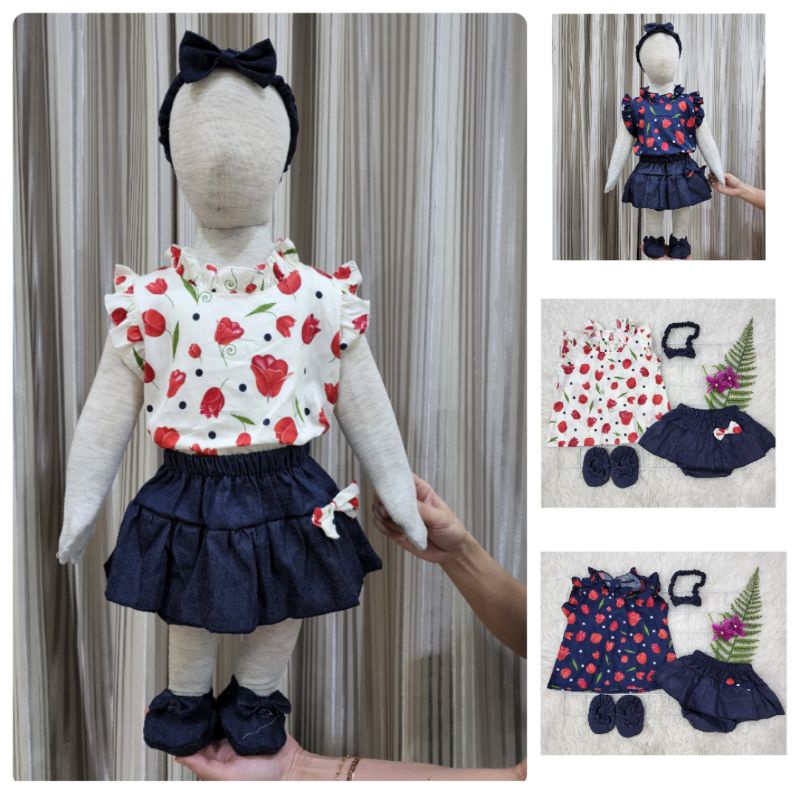 Baju bayi perempuan stelan rok celana baby girl