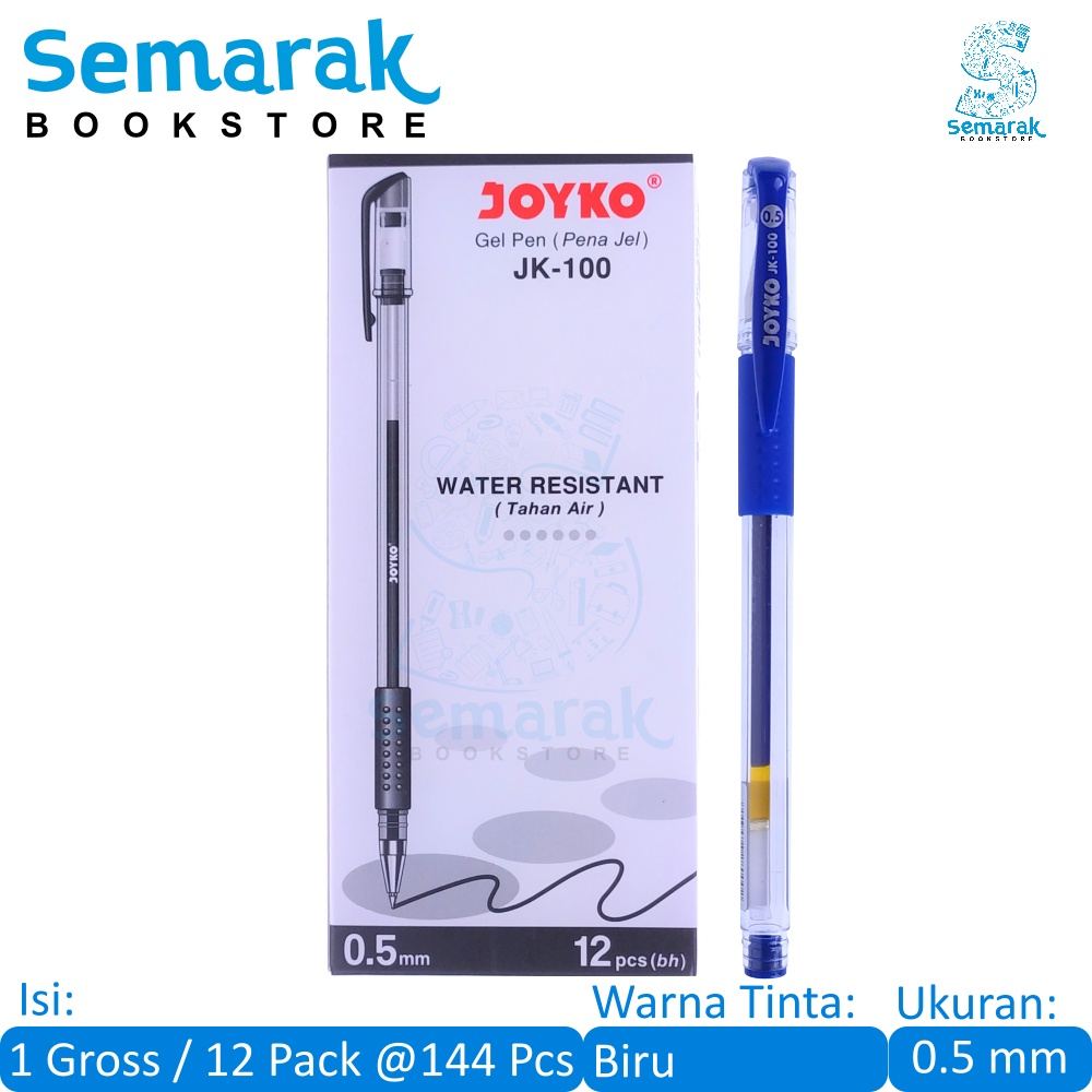 

Joyko JK-100 Pena Jel Tahan Air 0.5 - Biru [1 Gross/12 Pack @12 Pcs]