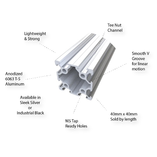 [HAEBOT] Aluminium Profil V Slot 4040 40x40 AP4040 Alumunium 1.5 Meter Profile Frame CNC Extrusion Mini Kerangka Mekanik Series 40mm x 40mm 3D Printer