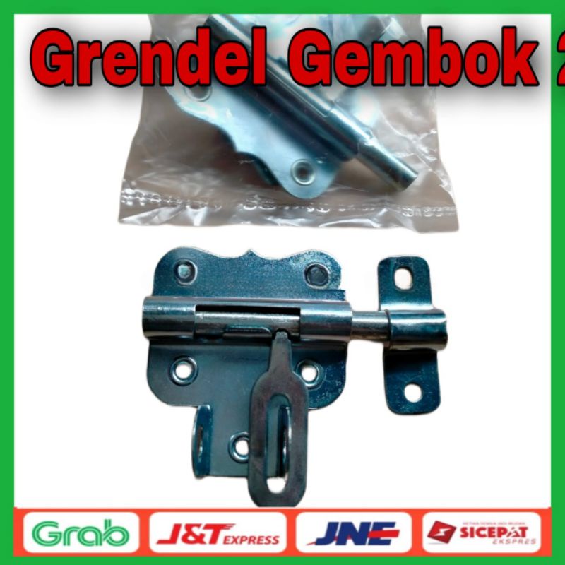 Grendel Gembok Nikel 2"/ Grendel Kunci Pintu Grendel Jendela Rush / Alat Pengunci Anti Maling