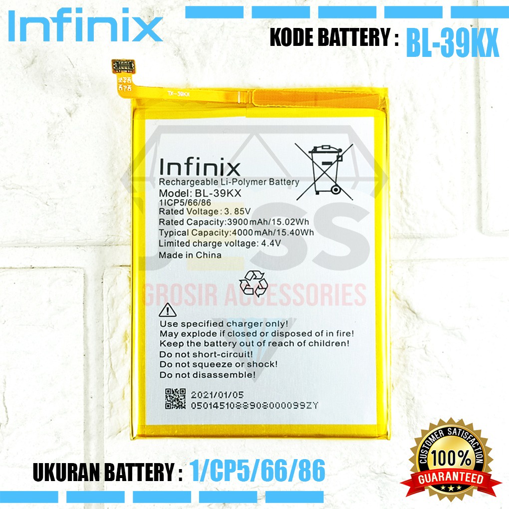 Baterai Battery Original ERRLY  BL-39KX BL39KX For Type Hp INFINIX S4 - X626 - X626B &amp; HOT 7 PRO , X625 - X625B - X625D &amp; HOT 7 - X624 - X624B