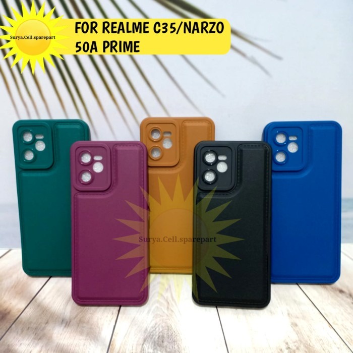 Case Square Leather Pro Realme Narzo 50a Prime Realme Narzo 50i Prime