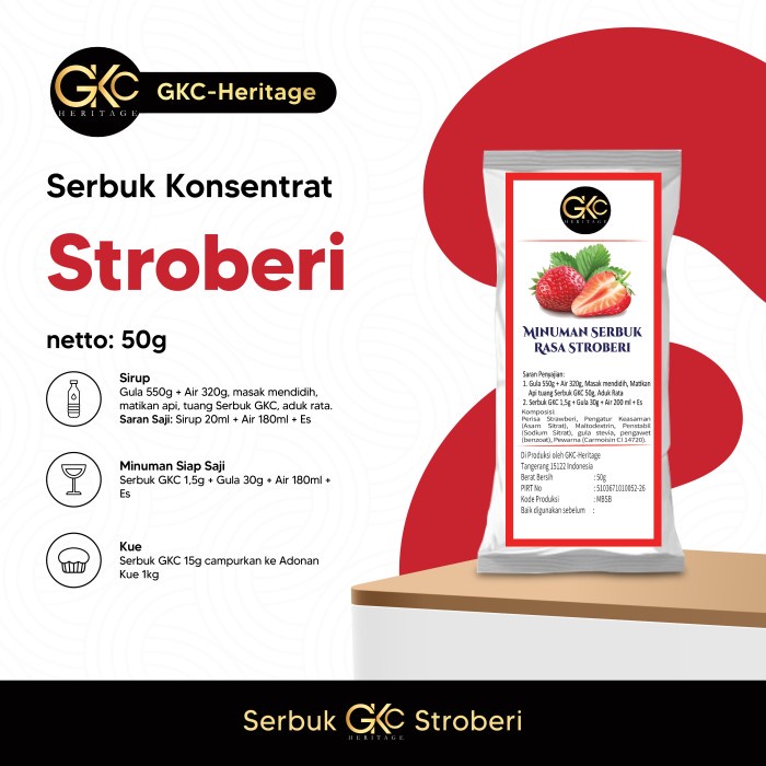 

Terlaris ✨ - GKC Bubuk Minuman Sirup Stroberi / Concentrate Syrup Powder (50G) 2.1.23