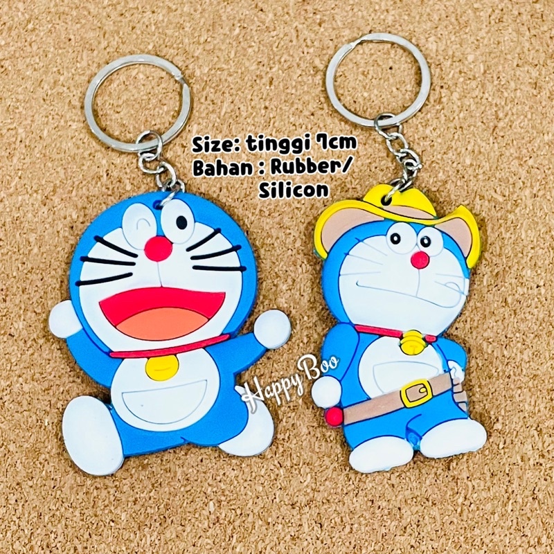 gantungan kunci doraemon silicon / rubber besar jumbo tebal doraemon keychain