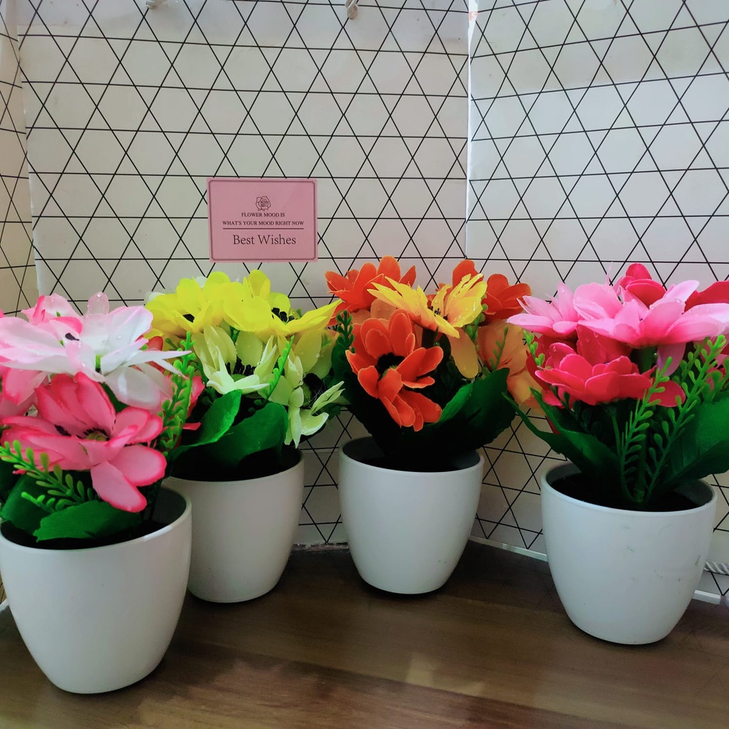 Mega_1688 Bunga Hias Meja Plastik Artifisial Tanaman Hias Plastik