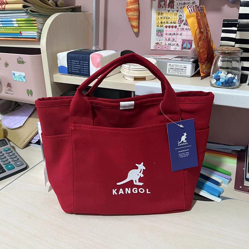 Red Korea fashion pangsit tas kanvas portabel tas tote bag diagonal satu bahu tas sekolah mahasiswa perempuan komuter tas perempuan
