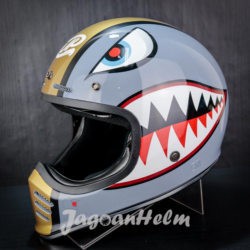 JPX HELM JP SIGNATURE SG07 SKY GUARD | GREY GOLD | RETRO CLASSIC | SG 07