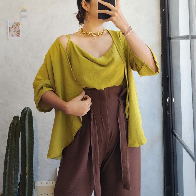 one set cardigan cringkel airflow (2 in 1)