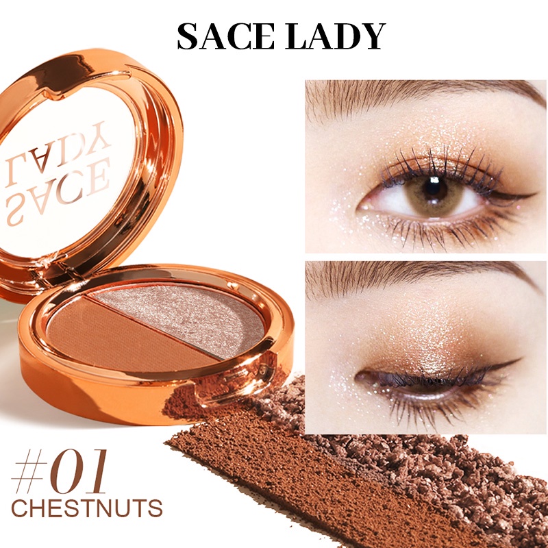 SACE LADY 2 in 1 Highly Pigmented Eyeshadow Palette Long Lasting Smooth Matte & Shimmer Eye Shadow M