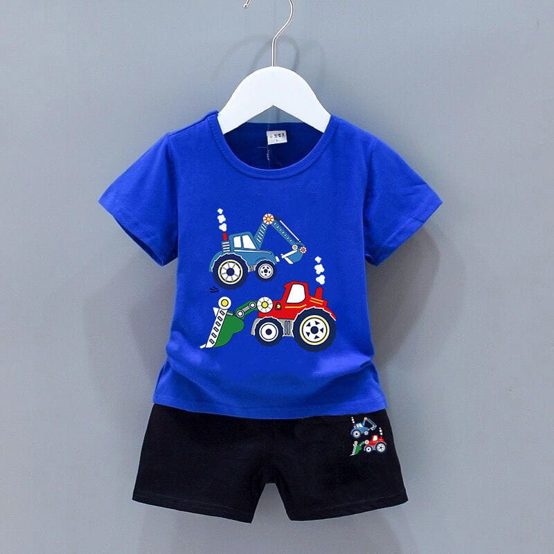 VS - SETELAN BAJU ANAK BULLDOZER LAKI-LAKI USIA 0-4 TAHUN / COD / SETELAN ANAK COWOK