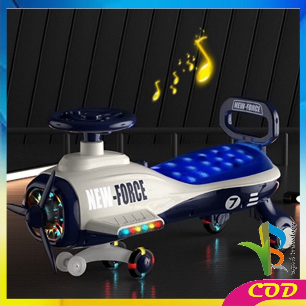 RB-M303 Mainan Mobil Mobilan Dorong Aircraft Ride On Swing Car LED Musik / Maenan Mobil Dorong Pesawat Skuter Duduk Anak