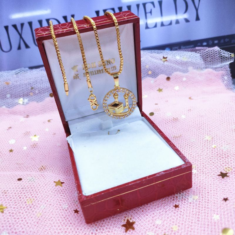 Kalung Set Liontin Kubah Masjid Titanium 0194L/U