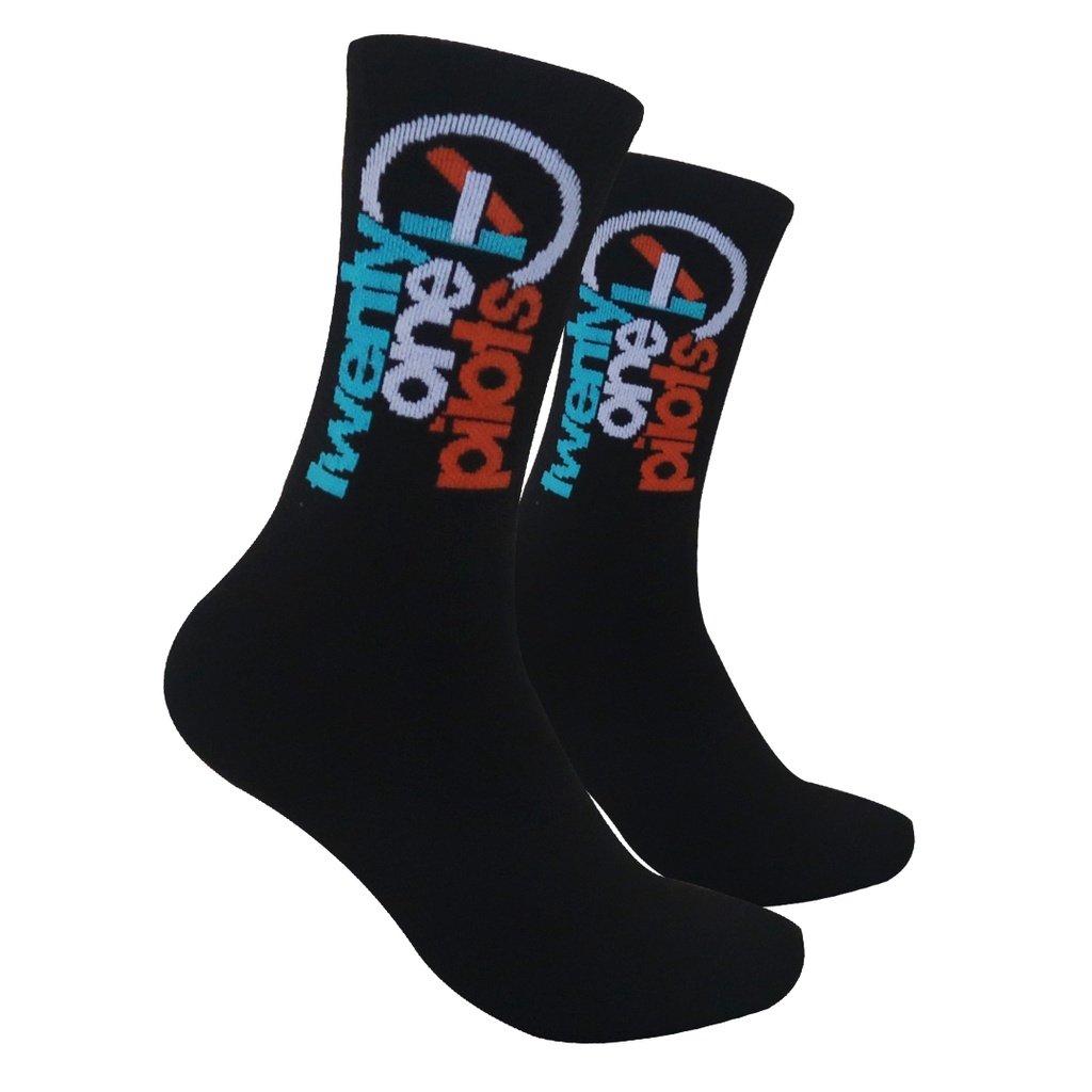 Kaos Kaki Motif Twenty One Pilots Hitam ( B39 )