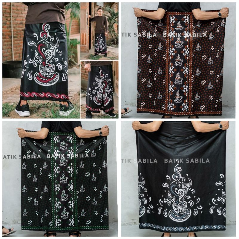 Sarung Batik Halus Motif Kopi Sarung Dewasa Sarung Biji Kopi Sarung Cangkir Kopi