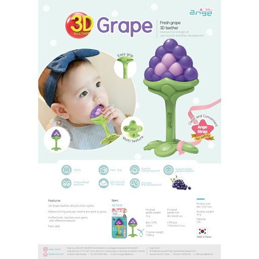 Ange 3D Grape Teether Gigitan Bayi 3m+