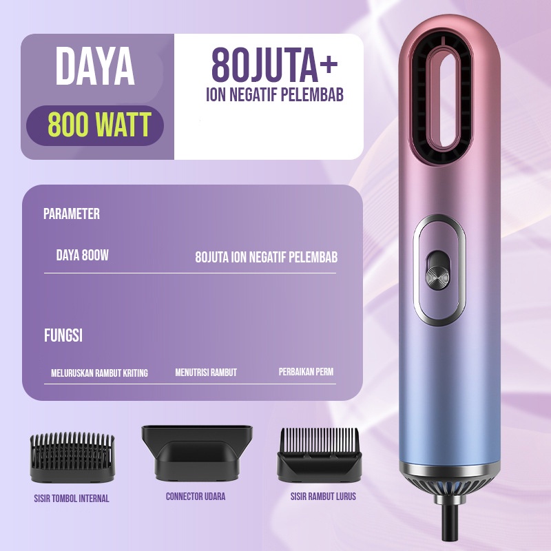 3in1 Hair Dryer / Pengering Rambut Profesional daya ion negatif multi-fungsional/ Anion Salon Haircare Hot wind Ionik 800 Watt