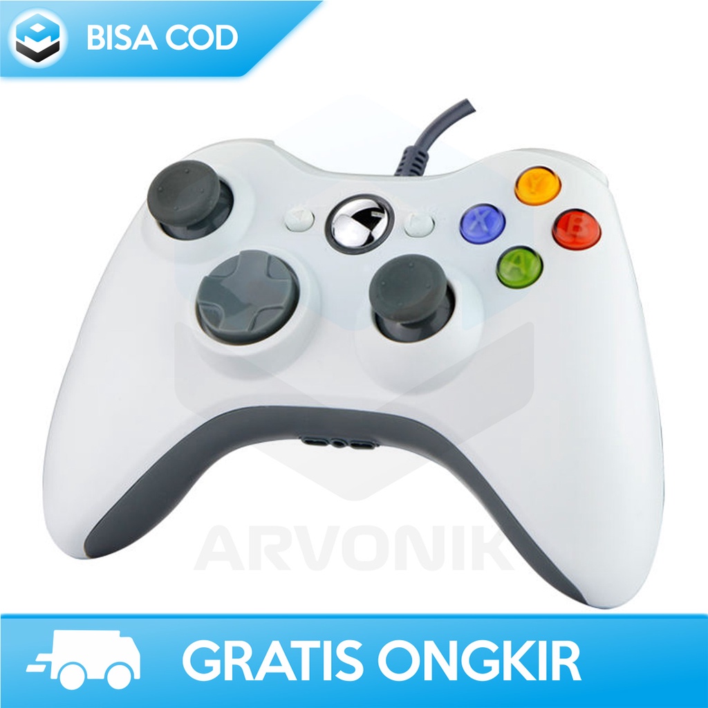 GAMEPAD XBOX 360 CONTROLLER FOR PC WIRED STICK GAMING SUPPORT WINDOWS