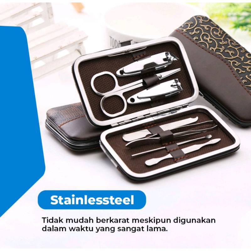 Alat Perawatan Set Kuku Telinga Alis Portable 7 PCS