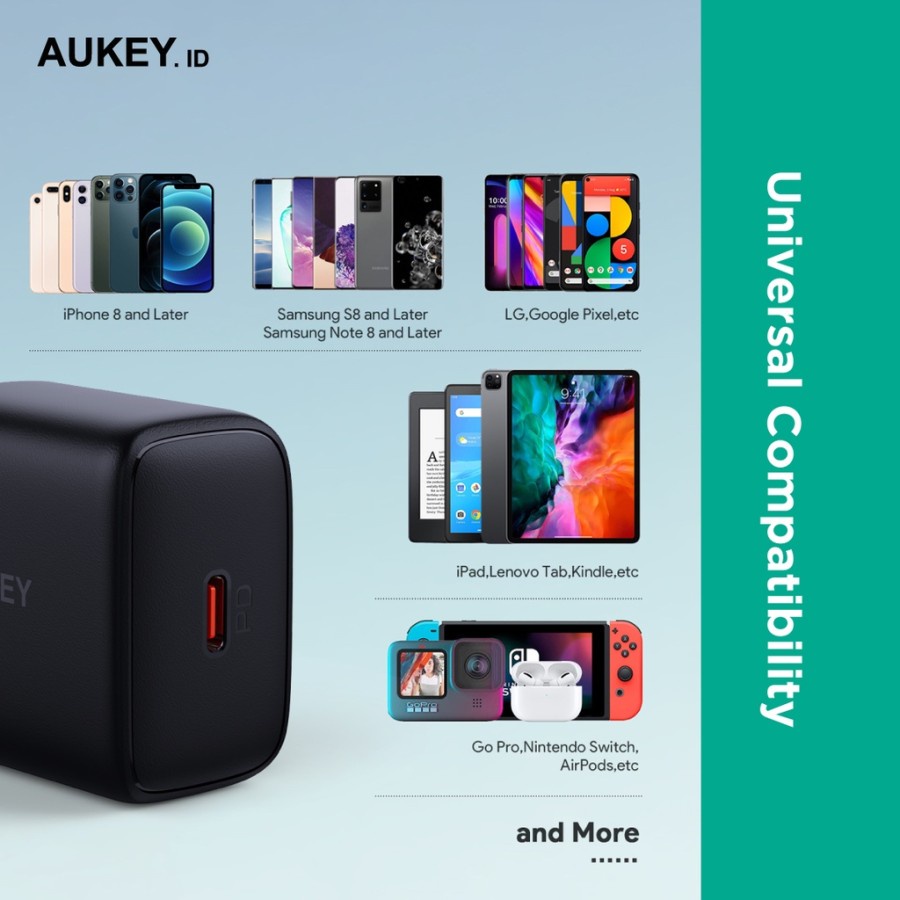 Aukey Wall Charger Swift Series Type C PD 30W - 501644 - PA-R1T - Garansi Resmi 2 Tahun