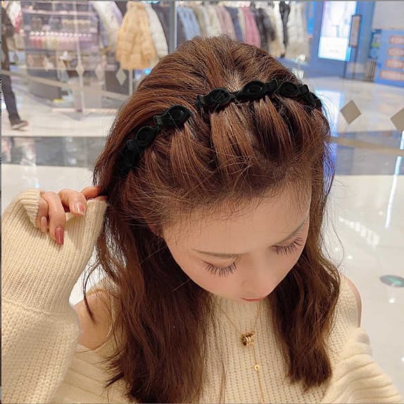 Jepitan Rambut 3 in 1 / Flocking Hair Clip Korea / Jepit Rambut Kepang / Jepit Poni 3 in 1