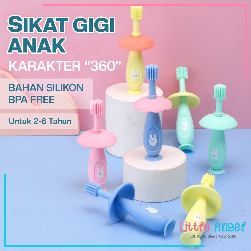 SIKAT GIGI BAYI 360 SILIKON Sikat Gigi Training Anak Sikat Jari Pembersih Lidah Gusi Mulut Teether Gigitan Silicone Toothbrush