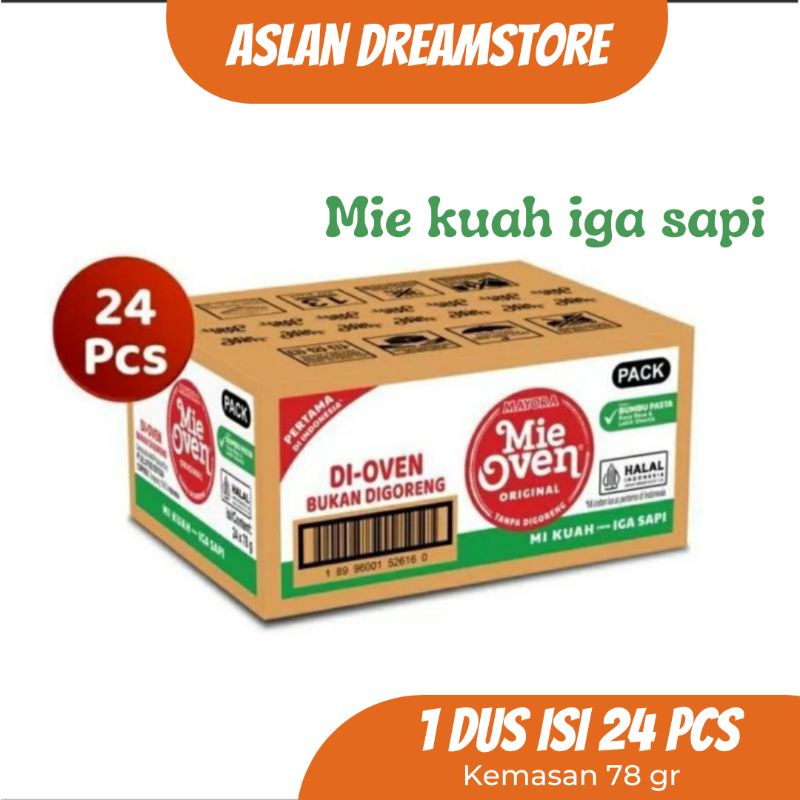 1 Dus Mie Oven Mi Instan Mayora Kuah Iga Sapi