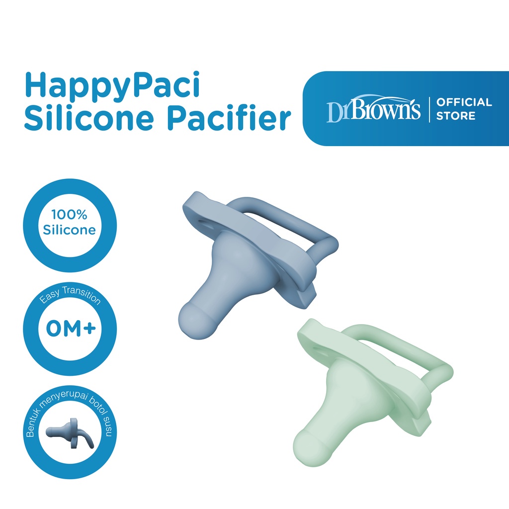 Dr Brown's Happy Paci Silicone Pacifier / Kompeng Silikon Dr Brown's Hapyy Paci