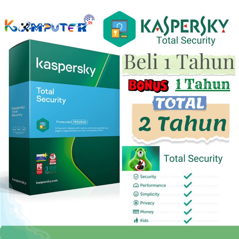 Antivirus Kaspersky Total Security/KTS Original Total 2 tahun