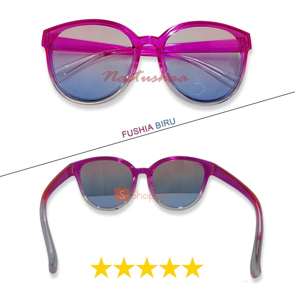 Kacamata Hitam Fashion Pria Wanita Lensa Gradasi UV400 Kacamata Warna Jelly Candy Fashion Sunglasses Women Retro Oversize