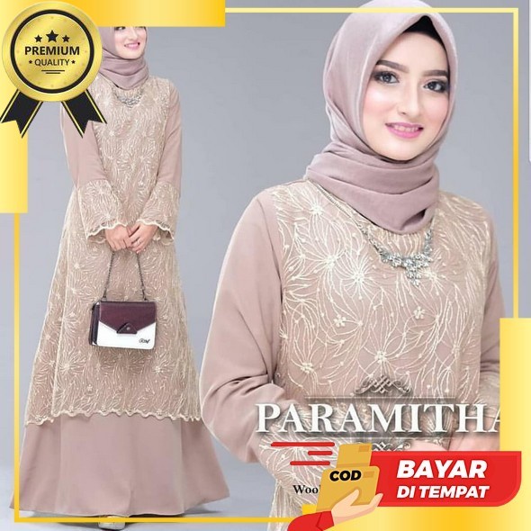 Terbaru Bisa Cod Ada Jumbo Xxl Ld 120 // Yuma Dress Brokat Premium Kombinasi Ceruty Gamis Model Duyu