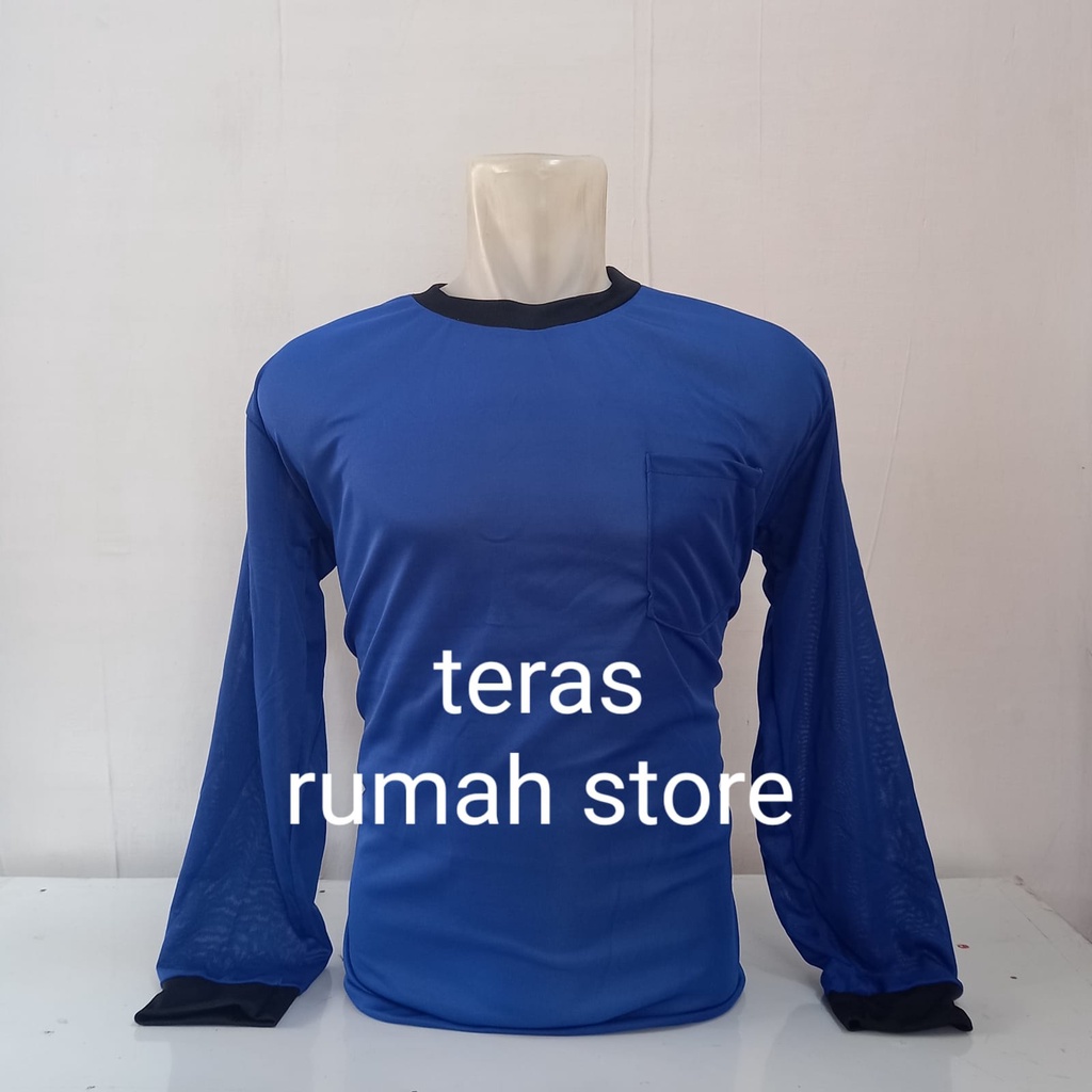 kaos polos pria lengan panjang untuk kerja buruh bangunan proyek berkebun petani baju seragaman kerja kasar tukang karyawan industri rumahan skala kecil