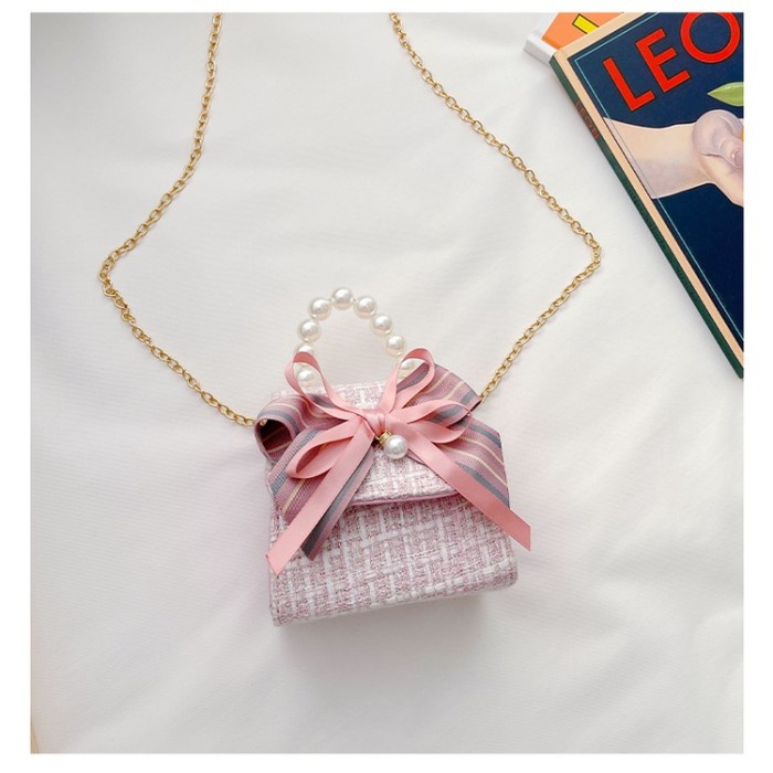 TAS ANAK PESTA SLEMPANG RIBBON, TAS ANAK PESTA HANDBAG RIBBON - Hitam