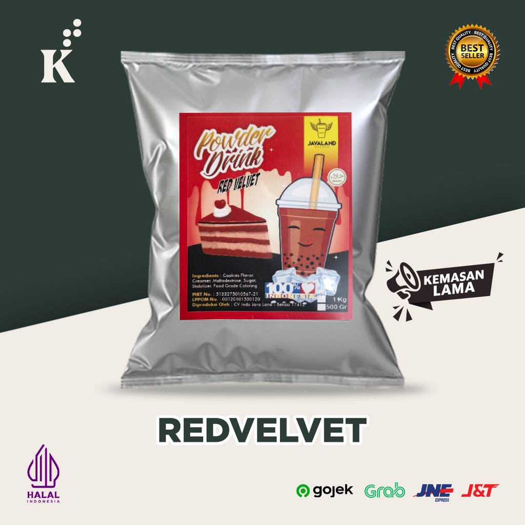 Bubuk Minuman Bubble Powder Drink Red Velvet ORIGINAL Javaland 1kg