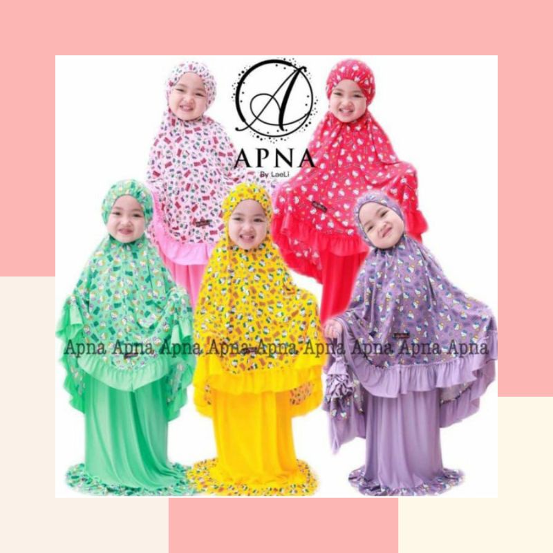 Mukena anak motif  hello Kitty lucu rukuh anak Jersey apna Kitty adem karakter/mukenah anak motif ka