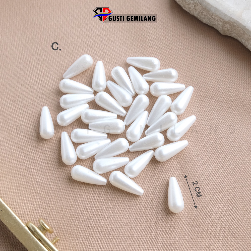 10 Gram Manik Motif Oval Satu Lubang Bahan Kalung Gelang