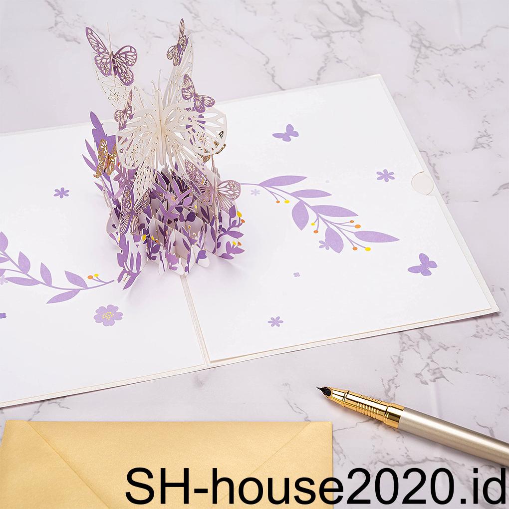 Pop Up Flower Greeting Paper Card Amplop Anniversary Natal Liburan Pasangan Hadiah Romantis Dewasa Graduation Craft [Rumah2020]