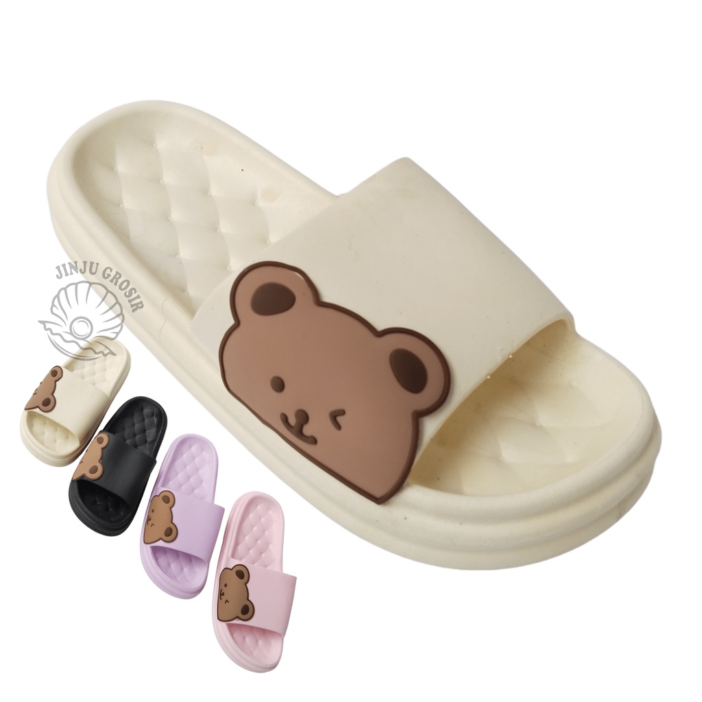 Sandal Slop Wanita Karet Import Sendal Kokop Perempuan Cewek Dewasa Remaja Kekinian Jelly Tahan Air 